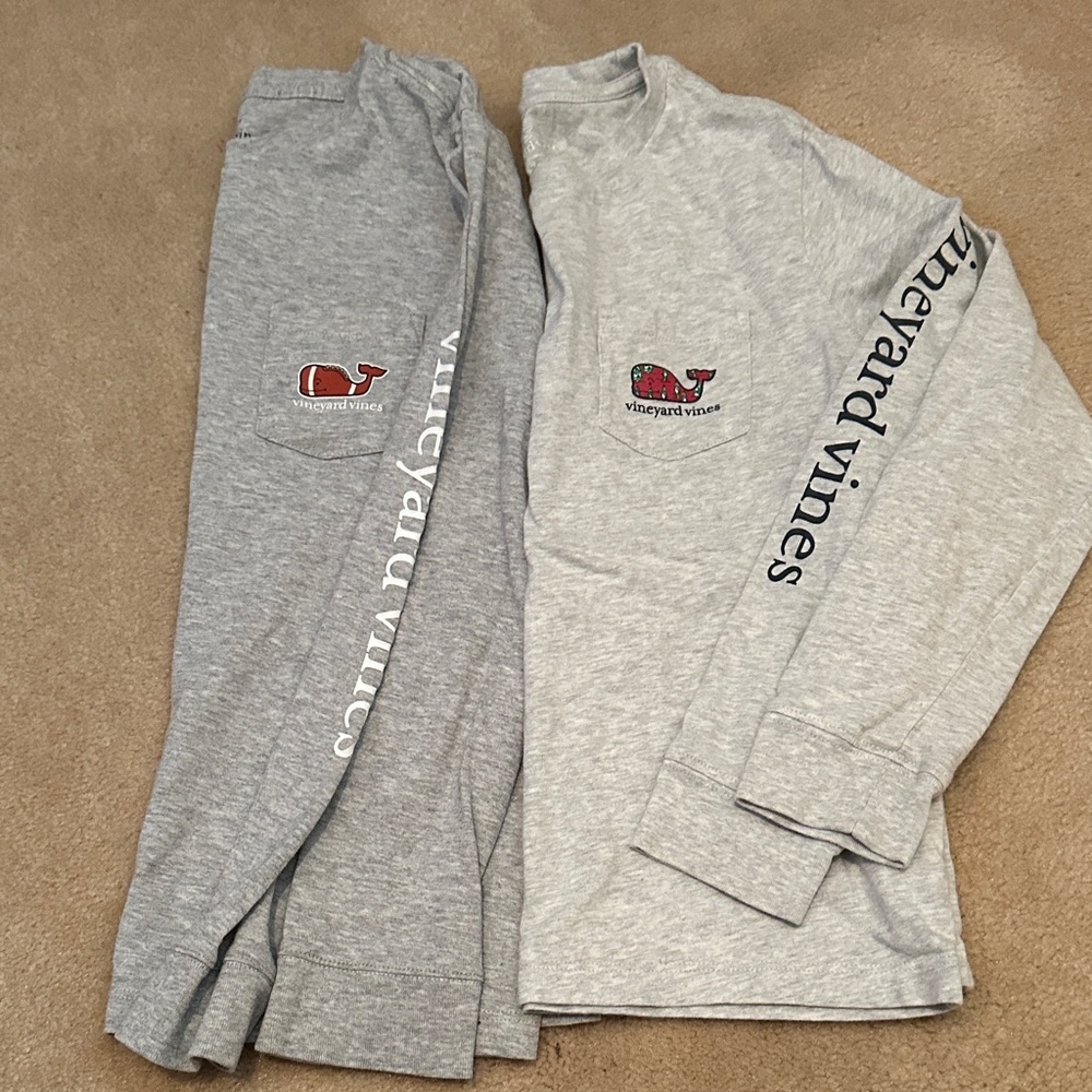 Vineyard Vines Light Gray Tee with Whale Emblem